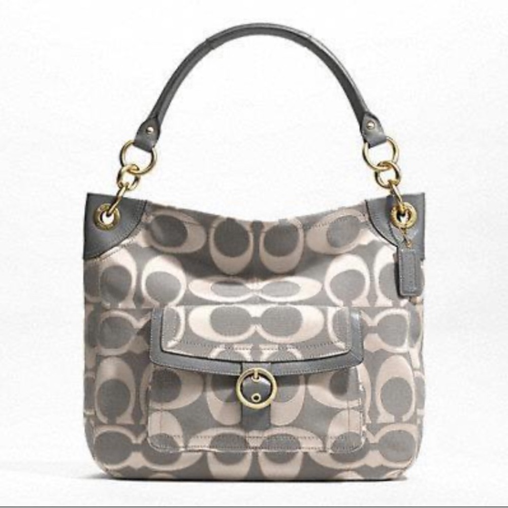 COACH F18875 PENELOPE SIGNATURE OUTLINE HOBO BAG